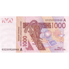 P115Aa Ivory Coast - 1000 Francs Year 2003